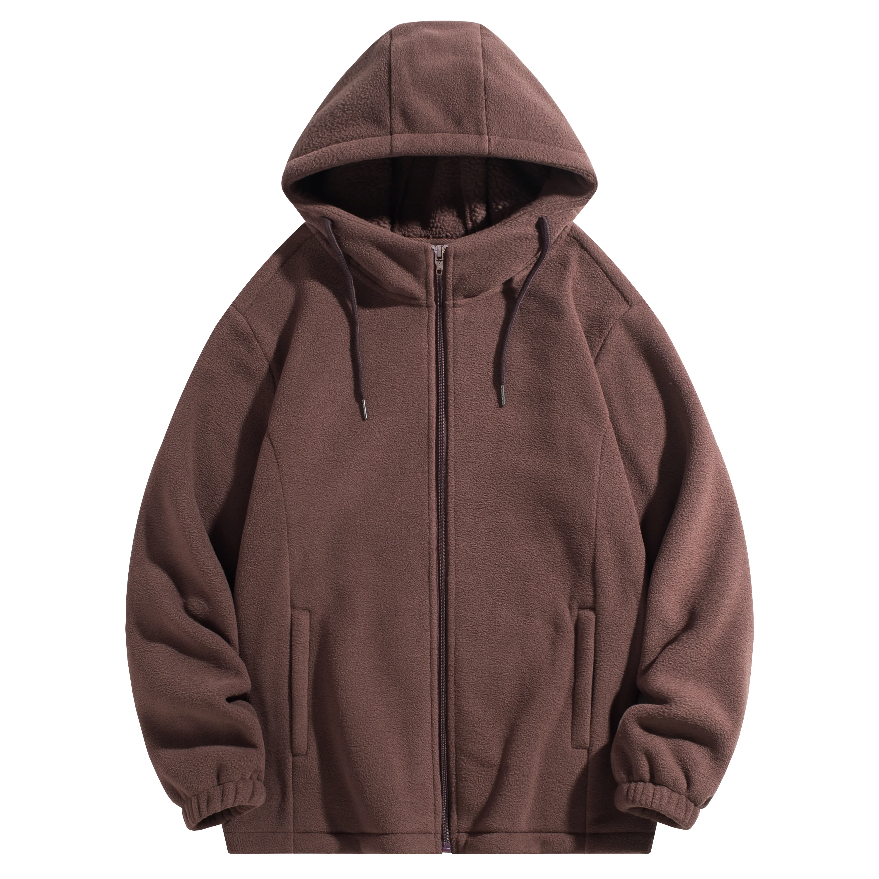 Double-Sided Fleece Hooded Zip-Up Sweatshirt