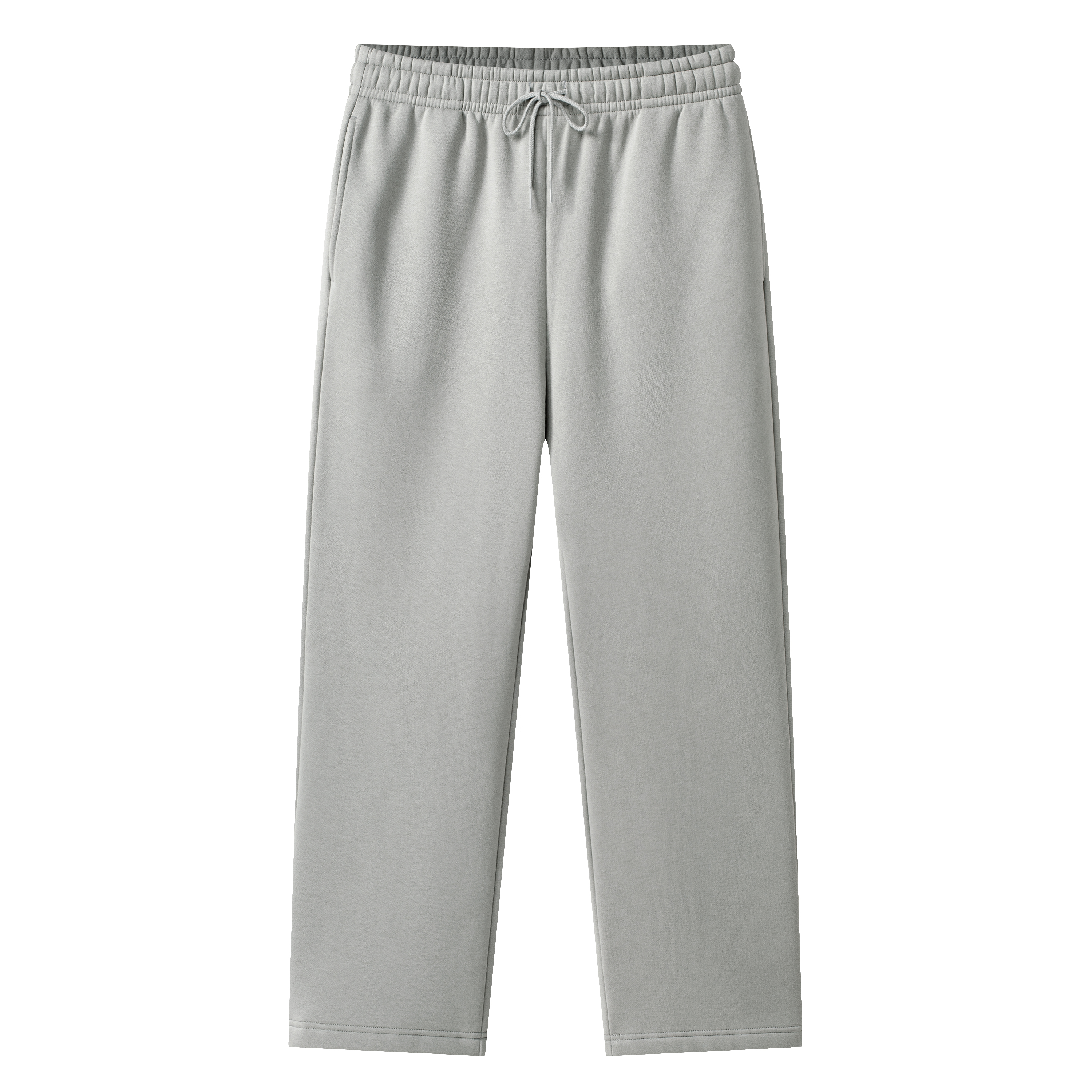 Cotton Fleece-Lined Straight Pants