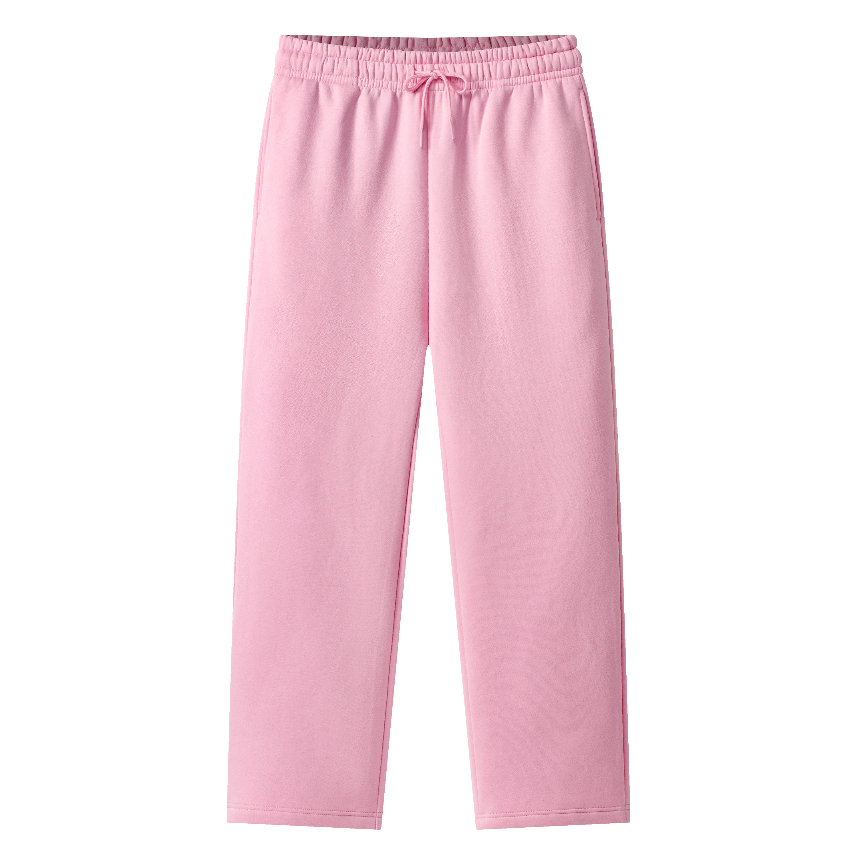 Cotton Fleece-Lined Straight Pants