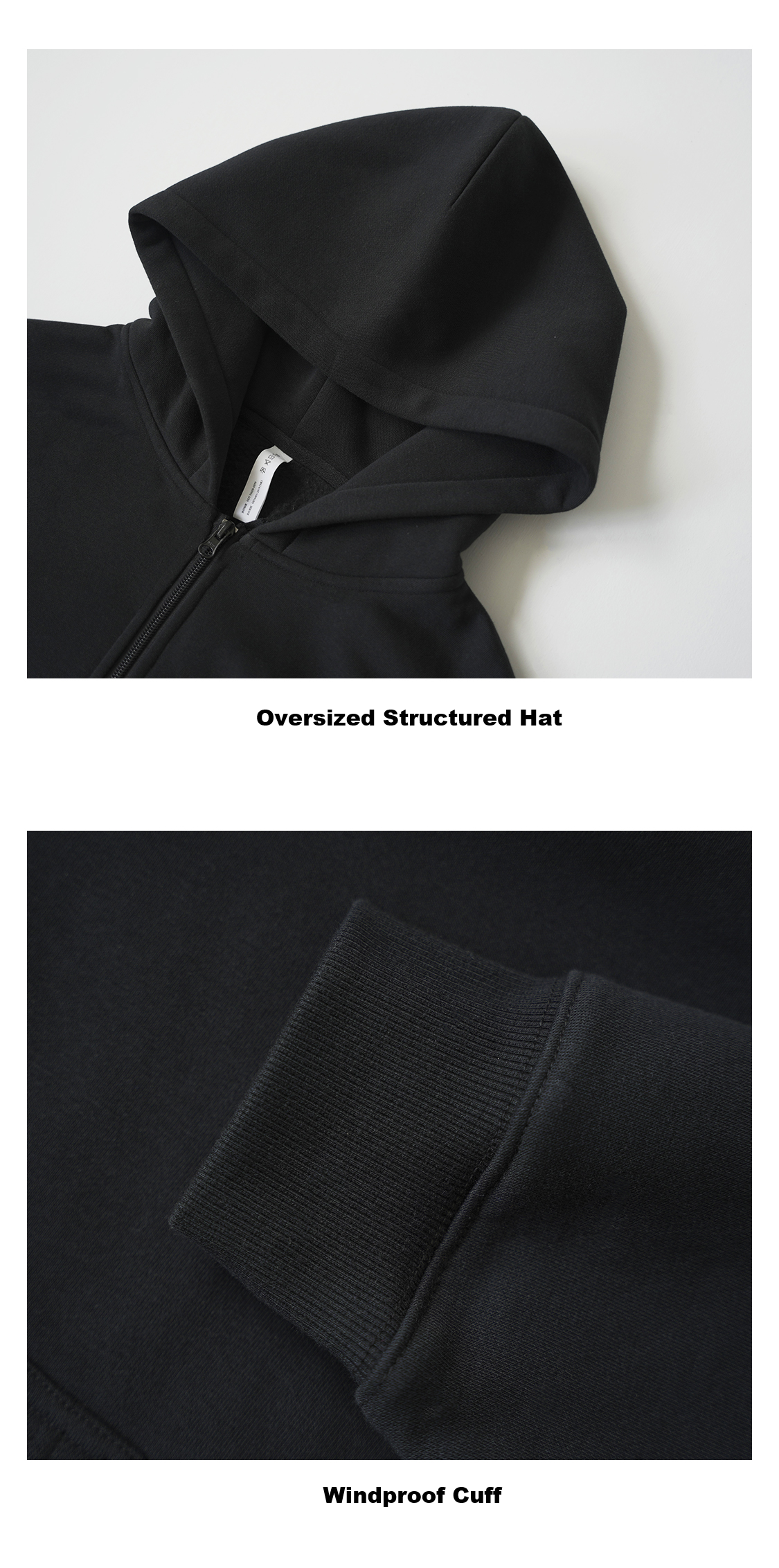 Heavyweight Zippered Hoodie detail 2