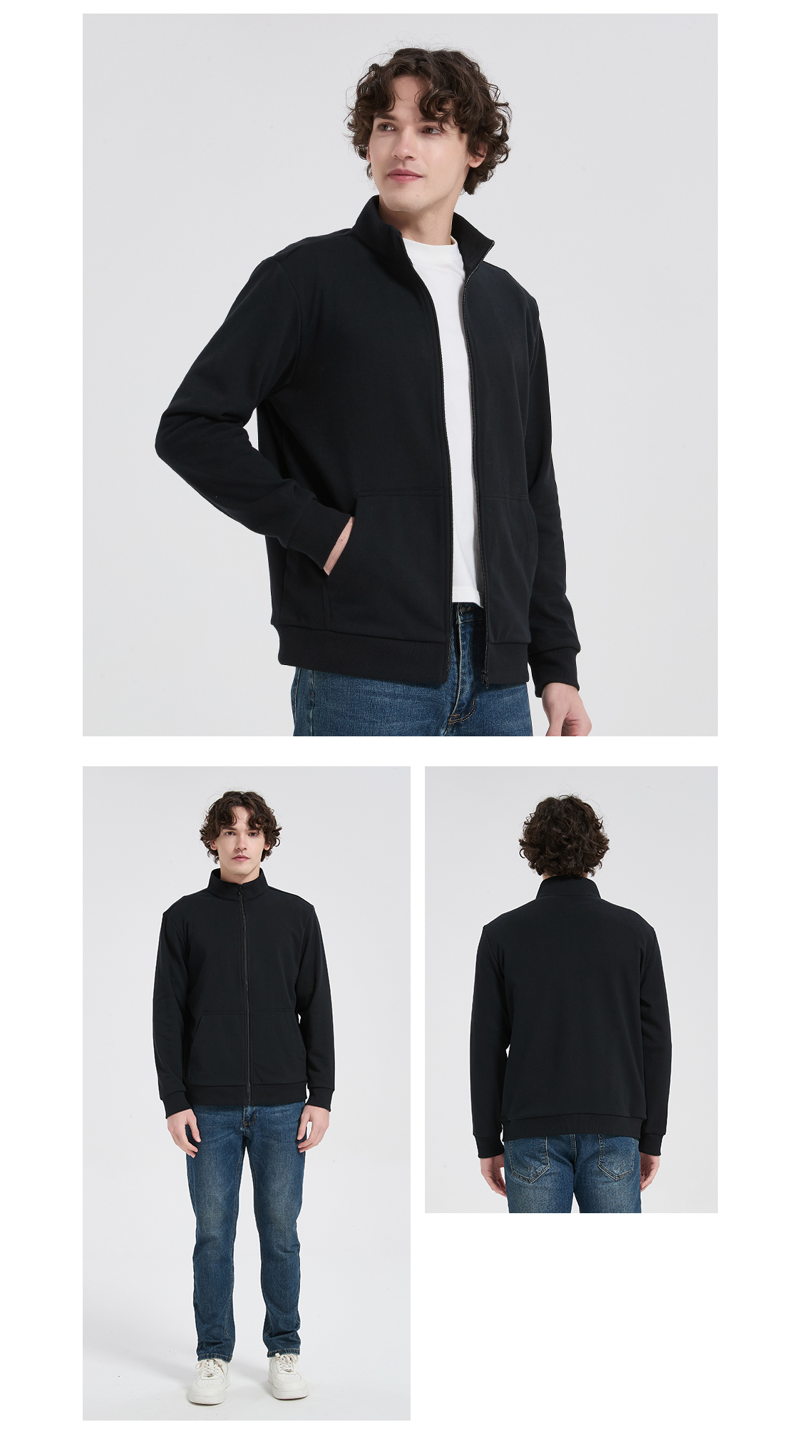 Stand Collar Knitted Jacket detail 2