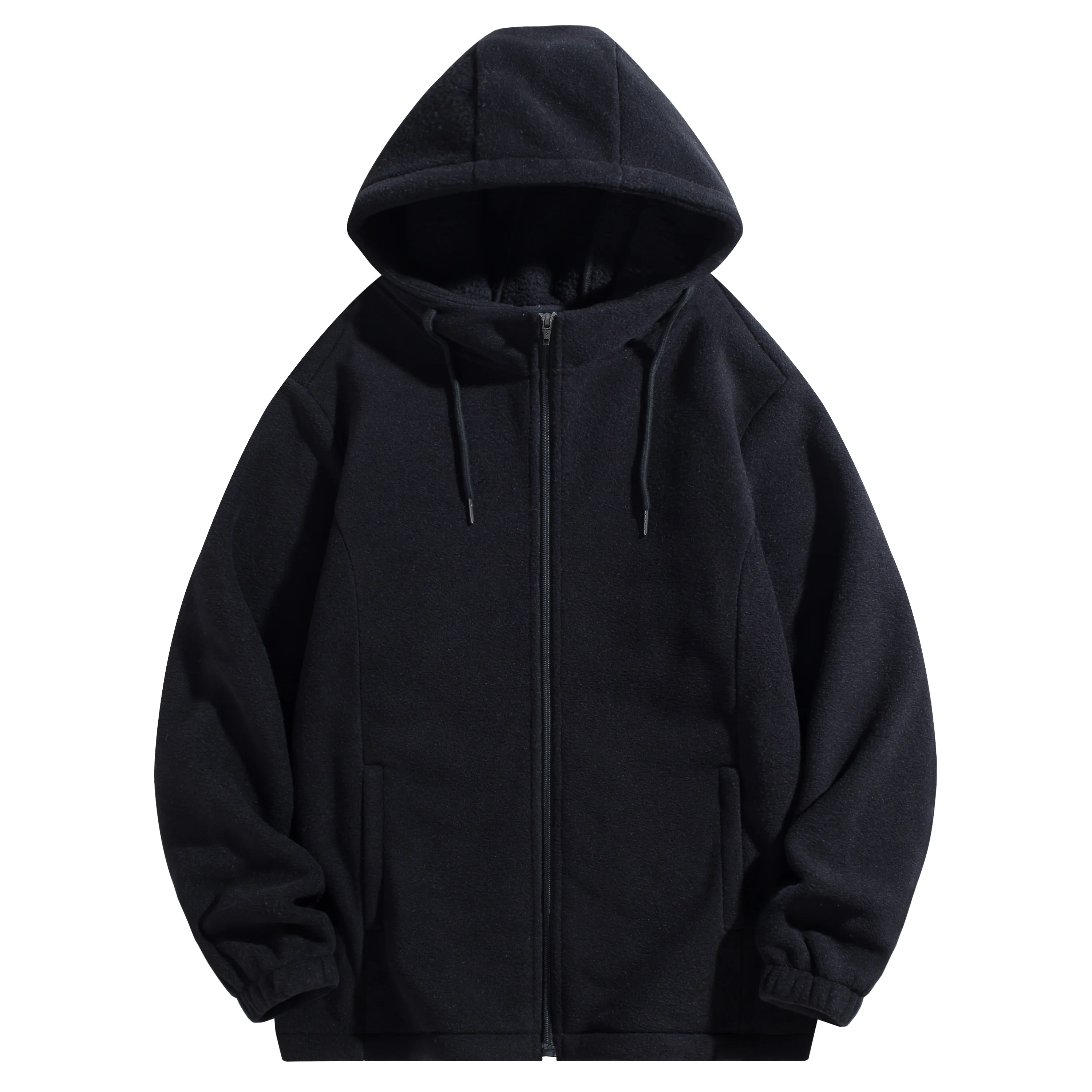 Double-Sided Fleece Hooded Zip-Up Sweatshirt