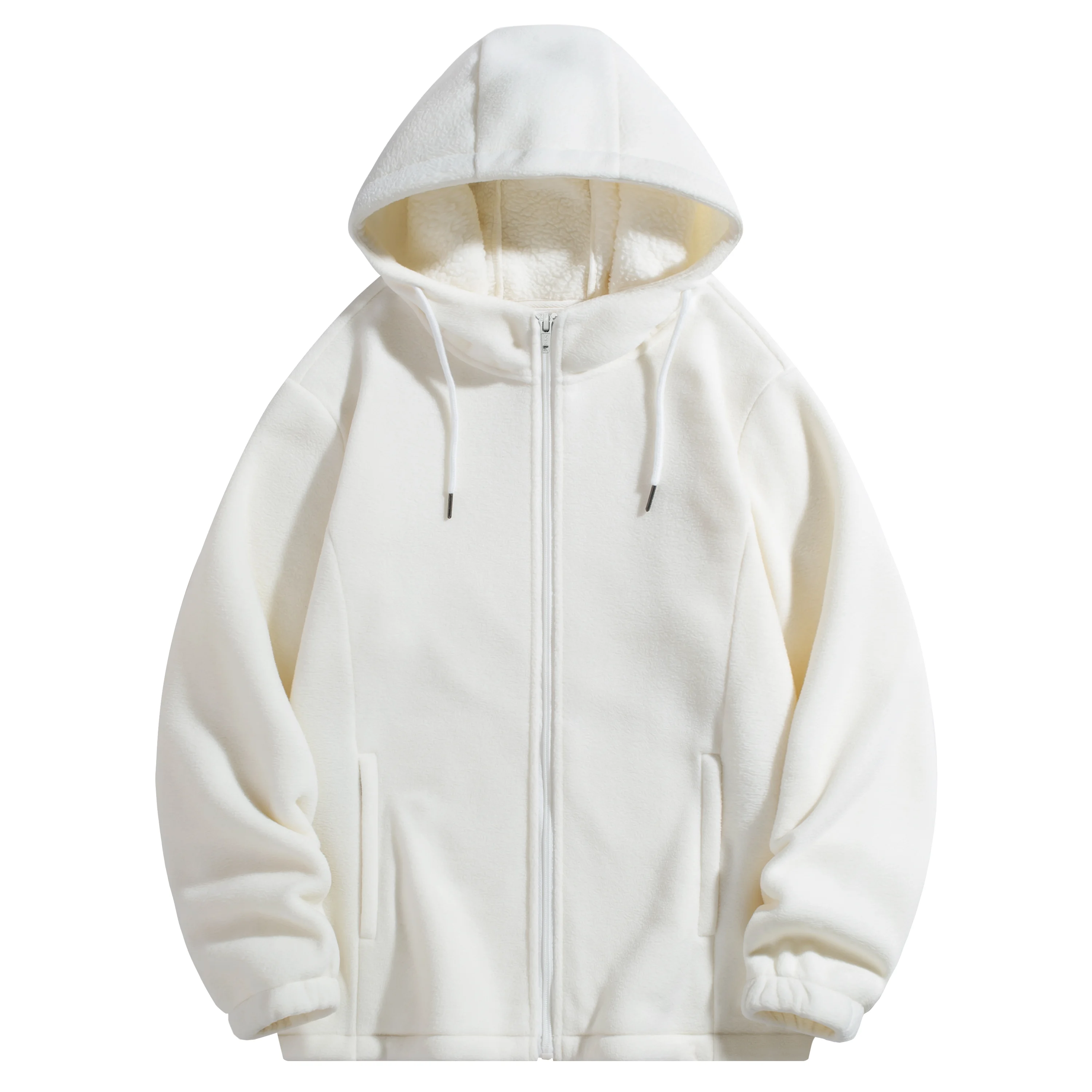Double-Sided Fleece Hooded Zip-Up Sweatshirt
